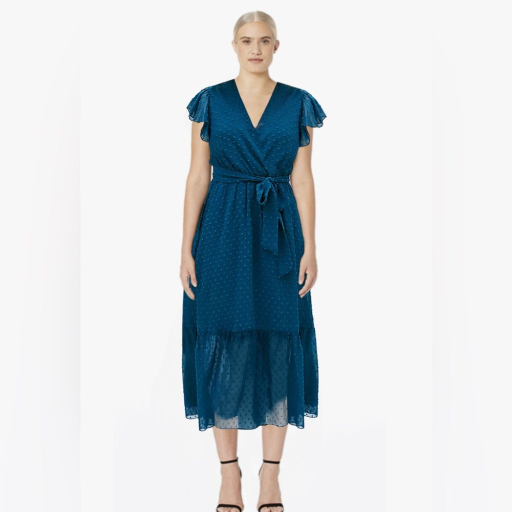 Elegant Blue Ruffled Dress